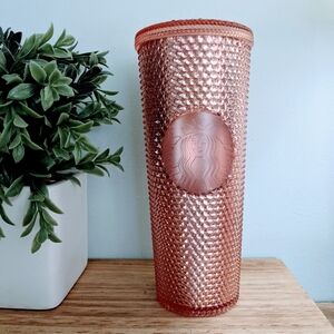 Starbucks Rose Gold‎ Venti Tumbler Studded Spike Hologram Cup 24oz